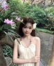 微光里法式露背掛脖吊帶連衣裙女夏季2025新款甜美氣質(zhì)海邊度假雪紡長裙 圓珠掛脖裙米白M碼建議80-100斤 曬單實拍圖