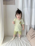 溜溜果寶寶衣服夏季短袖套裝衣服加褲子兩件套男女寶寶衣服兒童T恤短褲 短袖套裝綠色條紋熊 73 cm 曬單實(shí)拍圖