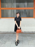 Calvin KleinJeans25春夏女士氣質(zhì)休閑通勤ck羅紋顯瘦針織POLO連衣裙47B211G UB1-太空黑 S 曬單實(shí)拍圖