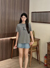 Calvin KleinJeans25春夏新款女士休閑通勤字母印花純棉針織短袖T恤47B864G P7E-椰青灰 S 曬單實拍圖