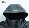 美津濃（MIZUNO）軟殼衣男女外套加絨大碼戶外夾克男款抓絨衣連帽防風保暖 曬單實拍圖