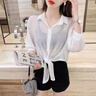 JRET防曬衣女開(kāi)衫外搭新款夏季短款雪紡薄款七分防曬服襯衫披肩女時(shí)尚 白色 L 110-125斤 曬單實(shí)拍圖
