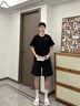 POUM美式短袖男春夏季高街潮流圓領(lǐng)重磅純棉t恤男裝上衣服休閑半截袖 DYG-DY2397黑色 XL 曬單實拍圖