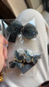 奢蔻（Cercoo）黑色蝴蝶結(jié)后腦勺發(fā)卡頭飾夾子刺繡彈簧夾生日禮物女禮物 藍(lán)色 曬單實(shí)拍圖