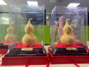 莫尼森（MOREISAN）絨沙金葫蘆擺件工藝品送老人長(cháng)輩60 70 八十大壽祝壽生日禮物禮品 福壽雙全葫蘆中號長(cháng)18寬18高26.5 曬單實(shí)拍圖