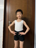 s.lemon兒童舞蹈服 錦氨背心連體舞蹈服男童透氣形體基訓(xùn)藝考練功體操服 白色 150 曬單實(shí)拍圖