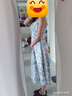 三彩2025秋款法式蝴蝶結吊帶裙方領(lǐng)雪紡碎花連衣裙女 霧霾藍花卉 L 165/88A 曬單實(shí)拍圖