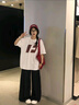 FORNINES國(guó)潮重磅酒紅色短袖T恤男女潮牌純棉寬松上衣夏季情侶裝美式半袖 黑色 S 曬單實(shí)拍圖