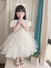 G.DUCK KIDS小黃鴨童裝女童連衣裙夏季薄款兒童裙子公主裙女寶寶禮服表演服 白色 110 建議100-110cm3-4歲 曬單實(shí)拍圖