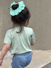 幼歌（YOUGE）夏新新款嬰幼兒透氣萊賽爾軟牛仔花苞兒童甜美百搭短褲 淺藍 90 cm 曬單實(shí)拍圖
