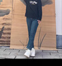 啄木鳥(niǎo)品牌松糕厚底板鞋女春秋季百搭韓系小白鞋2025新款增高休閑運(yùn)動(dòng)鞋 米色 36 曬單實(shí)拍圖