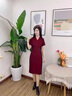 紫魅俏2025年秋冬裝新款婚禮媽媽裝連衣裙女洋氣顯瘦喜婆婆婚慶宴會(huì )禮服 酒紅色【七分袖】 M (建議100斤以下) 曬單實(shí)拍圖