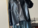 闊色（kuose）藍色復(fù)古闊腿寬松美式高腰牛仔褲女2025春季新款直筒長褲子秋 牛仔藍2005 M /M 曬單實拍圖