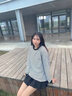 凡小如條紋長(cháng)袖t恤女初秋可打底單穿圓領(lǐng)韓系寬松衛衣慵懶百搭套頭上衣 杏色 M （建議80-102斤） 曬單實(shí)拍圖