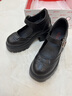 艾今（IIJIN）2025新款9.5cm厚底內(nèi)增高女鞋超輕單鞋學(xué)院風(fēng)瑪麗珍鞋女721FNA 黑色 37 曬單實(shí)拍圖