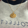 周大生黃金吊墜足金福字鏤空八寶羅盤掛墜送女友老婆紀(jì)念情人節(jié)禮物 約2g（贈(zèng)黑色頸繩） 曬單實(shí)拍圖