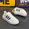 adidas預售 NIZZA休閑復古籃球風帆布鞋男女阿迪達斯官方三葉草 白/一號黑     42 曬單實拍圖