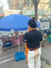 秉慈遮陽(yáng)傘太陽(yáng)傘戶(hù)外大傘擺攤傘雨傘傘雙層折疊廣告傘庭院夜市傘商用 2.0米全藍三層架+防風(fēng) 曬單實(shí)拍圖