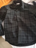 森馬（Semir）長(cháng)袖襯衫男冬季肌理感燈芯絨情侶格紋外穿襯衣寬松 黑色調00499 S 曬單實(shí)拍圖
