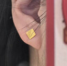 周六福（ZLF）  黃金耳飾女款足金無(wú)極金幾何棱形耳釘簡(jiǎn) 計價(jià) 1.18g 曬單實(shí)拍圖