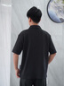 卡賓（CABBEEN）【重磅純棉】男裝火元素logo短袖Polo衫拉鏈翻領(lǐng)上衣潮牌T恤 煤黑色01 XL /180/52 曬單實(shí)拍圖