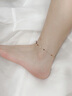 范哲尼彩色串珠腳鏈女鈦鋼鍍玫瑰金七夕情人節禮物送女友 彩珠串石腳鏈女 曬單實(shí)拍圖