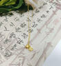 中國黃金（CHINA GOLD）蝴蝶鈴蘭花黃金項鏈女款足金花朵吊墜婦女節生日禮物送女友愛(ài)人 蝴蝶鈴蘭花吊墜【配S925銀鏈】 曬單實(shí)拍圖