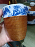 非遺竹編茶具套裝手繪青花瓷胎竹編蓋碗竹絲扣瓷茶杯手工高檔禮品 1蓋碗4茶杯1公杯1茶漏 1件 曬單實(shí)拍圖