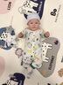 兔兔大文新生嬰幼兒帽子春夏季薄款0-3-6個月胎帽初生男女寶寶護鹵門純棉 北卡藍+牛乳黃薄款 帽圍34-36cm(建議0-6個月) 曬單實拍圖