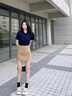 薩拉維夫短袖T恤女2025春夏新款大碼胖MM寬松休閑POLO領(lǐng)體恤上衣 藏青色[小圖金色祥云] L 100斤以內(nèi) 曬單實(shí)拍圖
