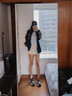 棉致美式復古三條杠拉鏈條紋開衫外套女春季2025新款運動寬松情侶上衣 藏青色 【高品質(zhì)】 M 建議80-100斤 曬單實拍圖