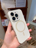 鯨咖適用于iphone16手機(jī)殼蘋果16promax新款液態(tài)硅膠16pro磁吸帶鏡頭膜掛繩手腕防摔ip16相機(jī)按鍵全包 【古董白-帶掛繩】AI拍照按鍵-水晶鏡頭膜 iPhone16ProMax 曬單實(shí)拍圖
