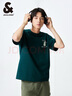 杰克·瓊斯（JACK&JONES）25年男裝春夏重磅純棉寬松休閑多色短袖T恤男小眾個(gè)性上衣情侶款 E52園林綠色 XL 曬單實(shí)拍圖
