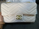 高級感香奈小香兒包包女2025真皮女士愛(ài)心菱格鏈條女包單肩斜挎包 奶昔白 曬單實(shí)拍圖