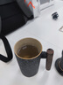 銘匯通望杯陶瓷茶杯個人泡茶杯辦公杯茶水分離杯帶蓋過濾水杯杯子 初笙辦公杯-青石釉【帶過濾】 200mL(含)-400mL(含) 曬單實(shí)拍圖