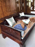 領(lǐng)秀嘉園羅漢床實(shí)木老榆木客廳家具新中式客廳沙發(fā)床榻小戶(hù)型推拉塌羅漢榻 國色羅漢床200*100cm深胡桃 曬單實(shí)拍圖
