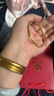 中國黃金（CHINA GOLD）黃金手鐲女款足金鉆紋手鐲手飾七夕情人節生日禮物送女友老婆媽媽 鉆紋黃金手鐲》圈號60 5.1g 曬單實(shí)拍圖