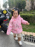 迷你巴拉男童女童加絨外套秋新款寶寶保暖夾克上衣【三防】 粉粉兔 100 曬單實(shí)拍圖