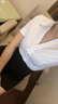 法舒琳短袖白襯衫女夏季空乘面試工作服V領(lǐng)襯衣空姐前臺正裝職業(yè)女套裝 套裝--白色短袖配黑色包臀裙 M 建議90-100斤 曬單實(shí)拍圖