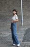 Calvin KleinJeans25春夏女士經(jīng)典標牌ck美式復古洗水寬松闊腿牛仔褲47B939G VYE-牛仔淺藍 27 曬單實拍圖