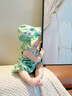 湯尼倍兒嬰兒套裝夏吊帶短褲竹纖維紗布女寶寶兩件套分體嬰兒衣服 淺綠色芭蕉葉 90 cm 曬單實(shí)拍圖