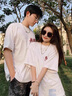 MDlila結(jié)婚登記情侶裝短袖t恤套裝衣服一男一女新款寬松半袖定制體恤 男白+女白《2件裝》 XL 男+女M 曬單實拍圖