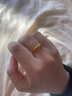 中國黃金（CHINA GOLD）足金素圈戒指女款扭結黃金固口指環(huán)七夕情人節生日禮物送女友老婆 扭結戒指 圈號12 0.9g 曬單實(shí)拍圖