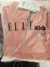 ELLE KIDS休閑運(yùn)動風(fēng)絲絨連帽拉鏈燙鉆外套女童春季寬松舒適長袖衛(wèi)衣 曬單實拍圖