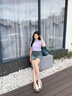 NAOTIEA納奧蒂爾小帆船短袖T恤上衣女2025夏季新款休閑寬松顯瘦POLO襯衫 香芋紫 L （建議100-110斤） 曬單實拍圖