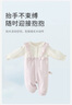 戴維貝拉新生兒春裝爬服嬰幼兒棉連體衣女寶假兩件哈衣 曬單實(shí)拍圖