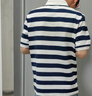 HLA海瀾之家短袖POLO衫男條紋藝術(shù)家聯(lián)名繡花短袖男夏季 曬單實(shí)拍圖