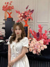 莫代爾法式木耳邊連衣裙女2025夏季新款時尚氣質(zhì)泡泡袖收腰顯瘦別致短裙 白色連衣裙 L 建議(95-115斤) 曬單實拍圖