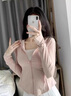 CEENIU夏季薄款防曬衣女2025新款連帽開衫防曬服修身緊身顯瘦短外套上衣 柔霧粉 L （110-125斤） 曬單實(shí)拍圖