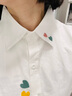 子牧棉麻春裝 女小清新刺繡長(cháng)袖襯衫寬松顯瘦百搭白襯衣上衣0838 0835白色 S (建議100斤內) 曬單實(shí)拍圖